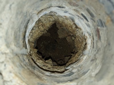 Hole in wall — uncovered during inspection