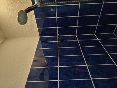 Bathroom with visible damage