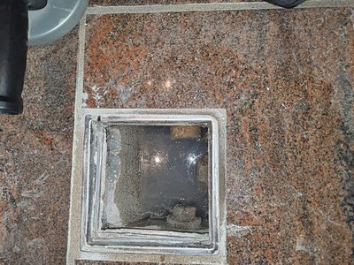 Window with visible damage in the inspection area