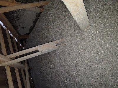 Construction debris after uncovering in the inspection area