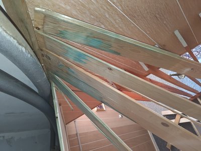 Uncovered building materials in the inspection area