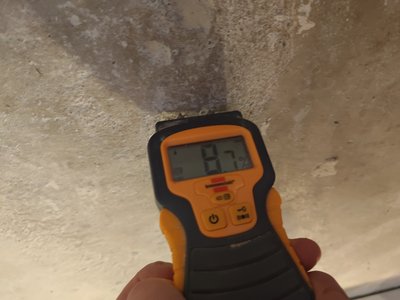 Moisture measurement on floor in banquet hall