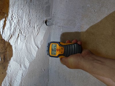 Moisture content checked at the inspection area