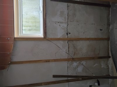 Exposed construction in the basement