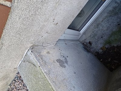 Floor condition documented in the exterior wall