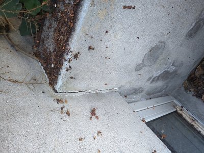 Through-going hole in the exterior wall