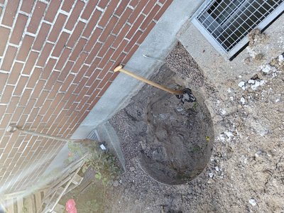 Hole and damage in the inspection area