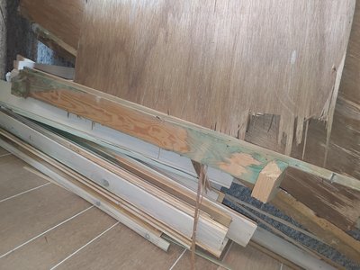 Removed construction parts in the inspection area