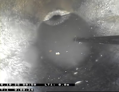 Visible sewer sink-hole at the property